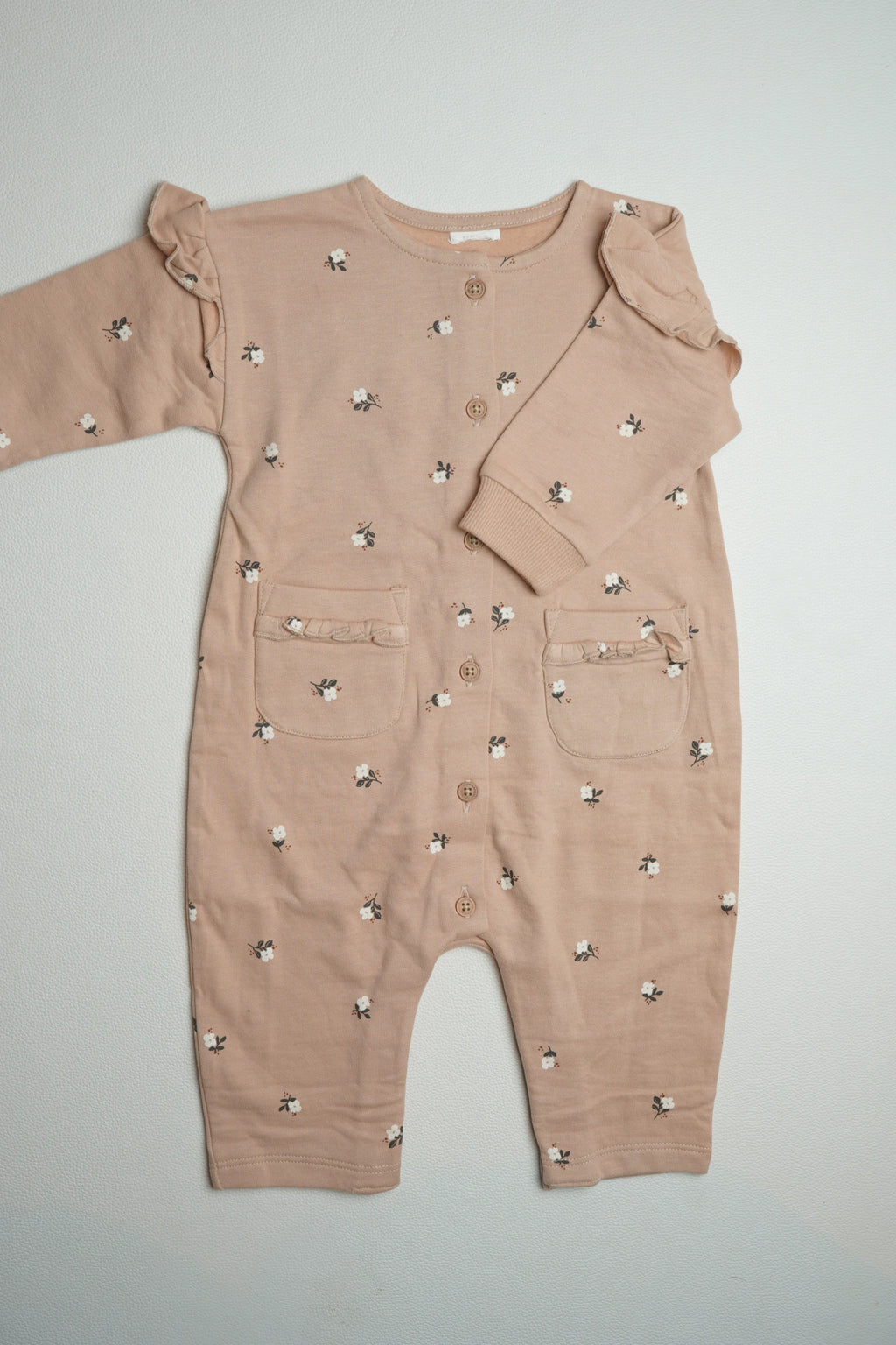 Floral Brown Fleece | Jumpsuit | A000002