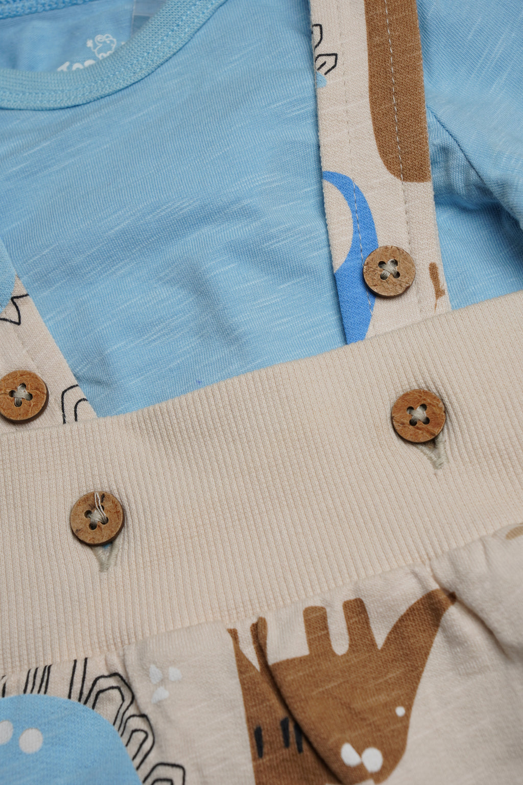 Dungaree Sky blue dino