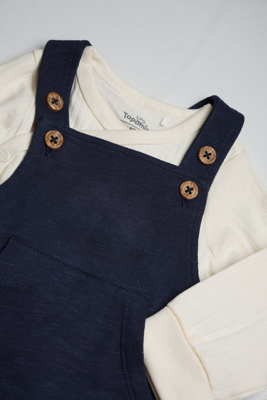 Dungaree Navy blue brown car logo