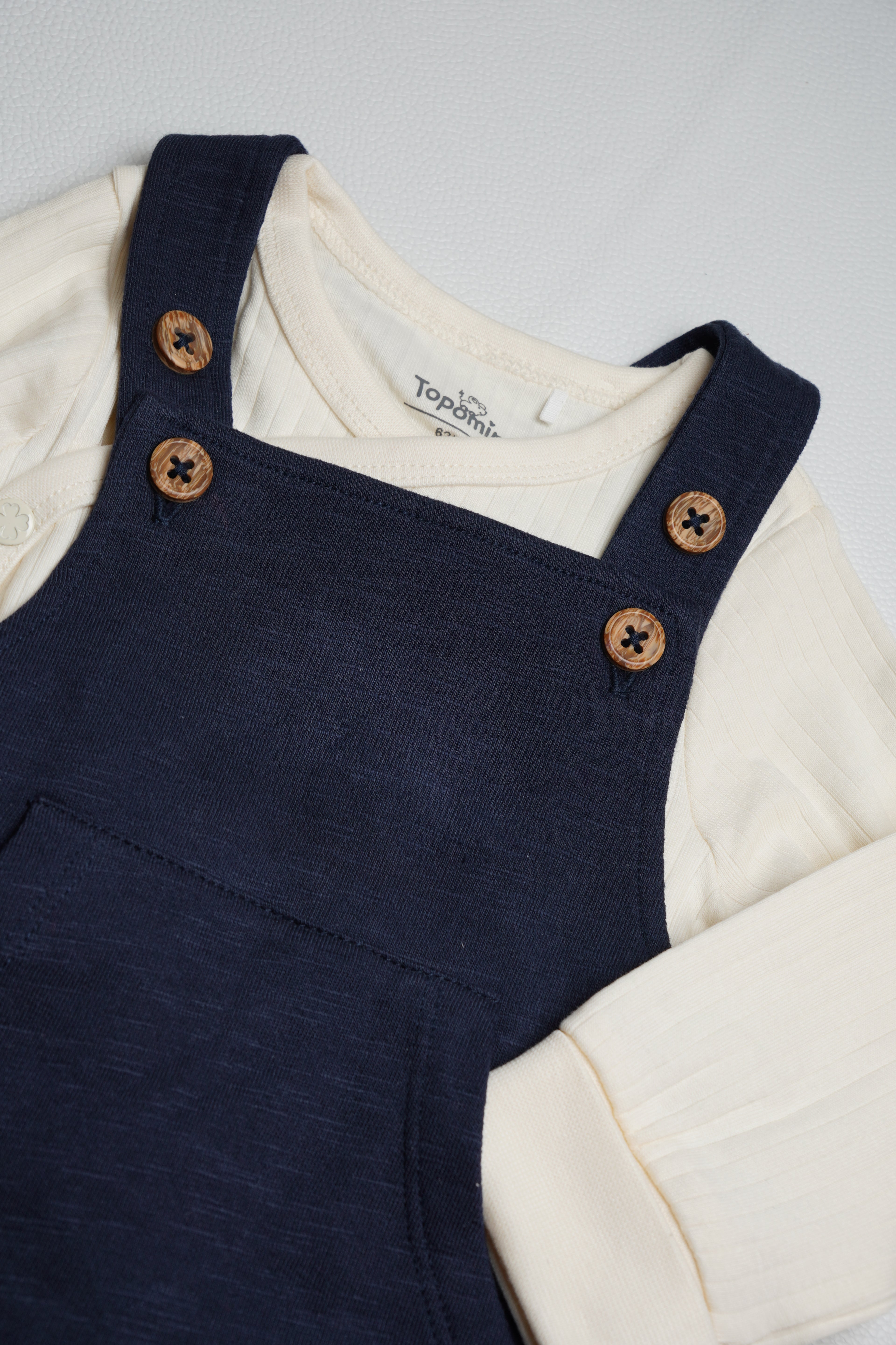 Dungaree Navy blue brown car logo