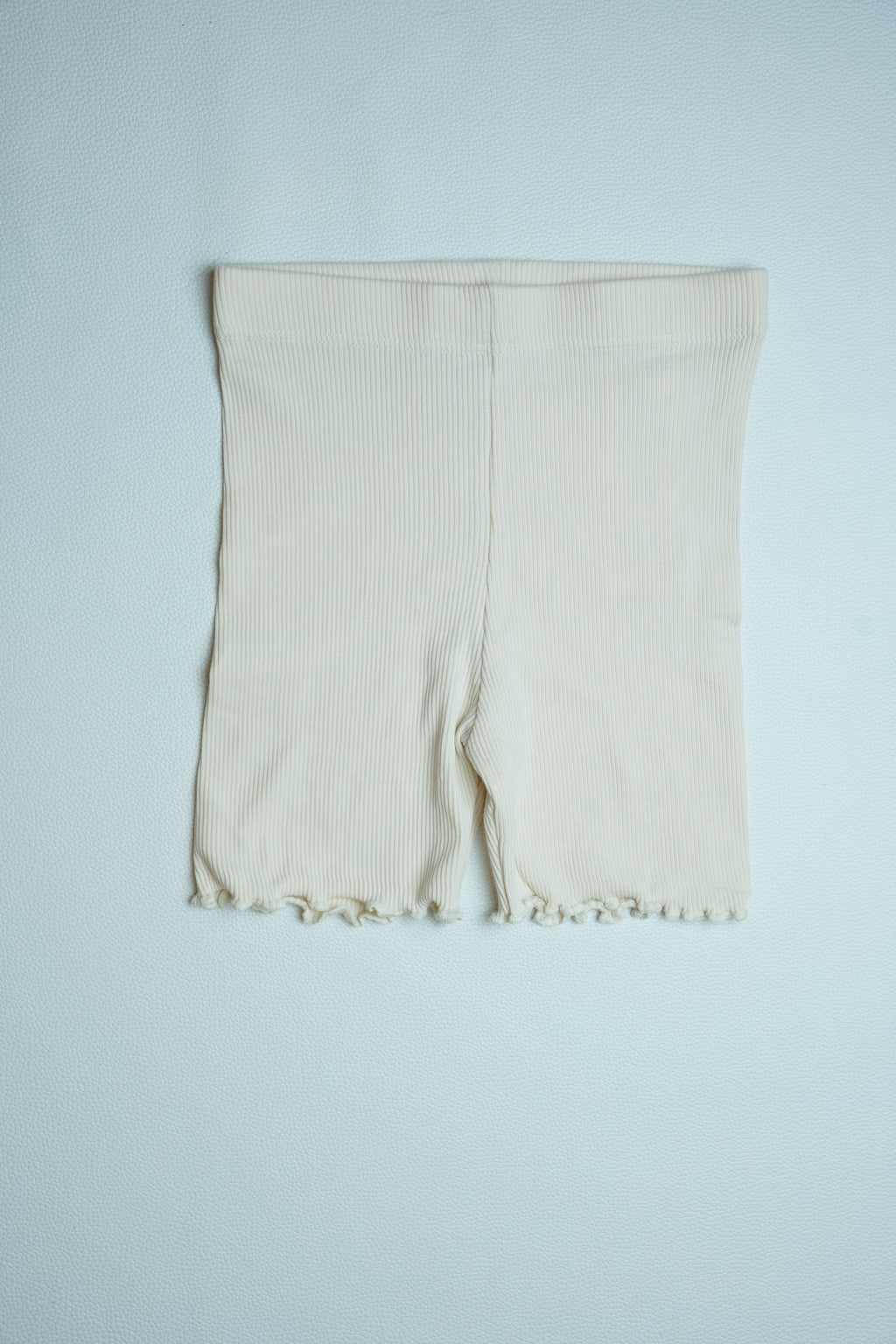 Beige Ribbed Shorts