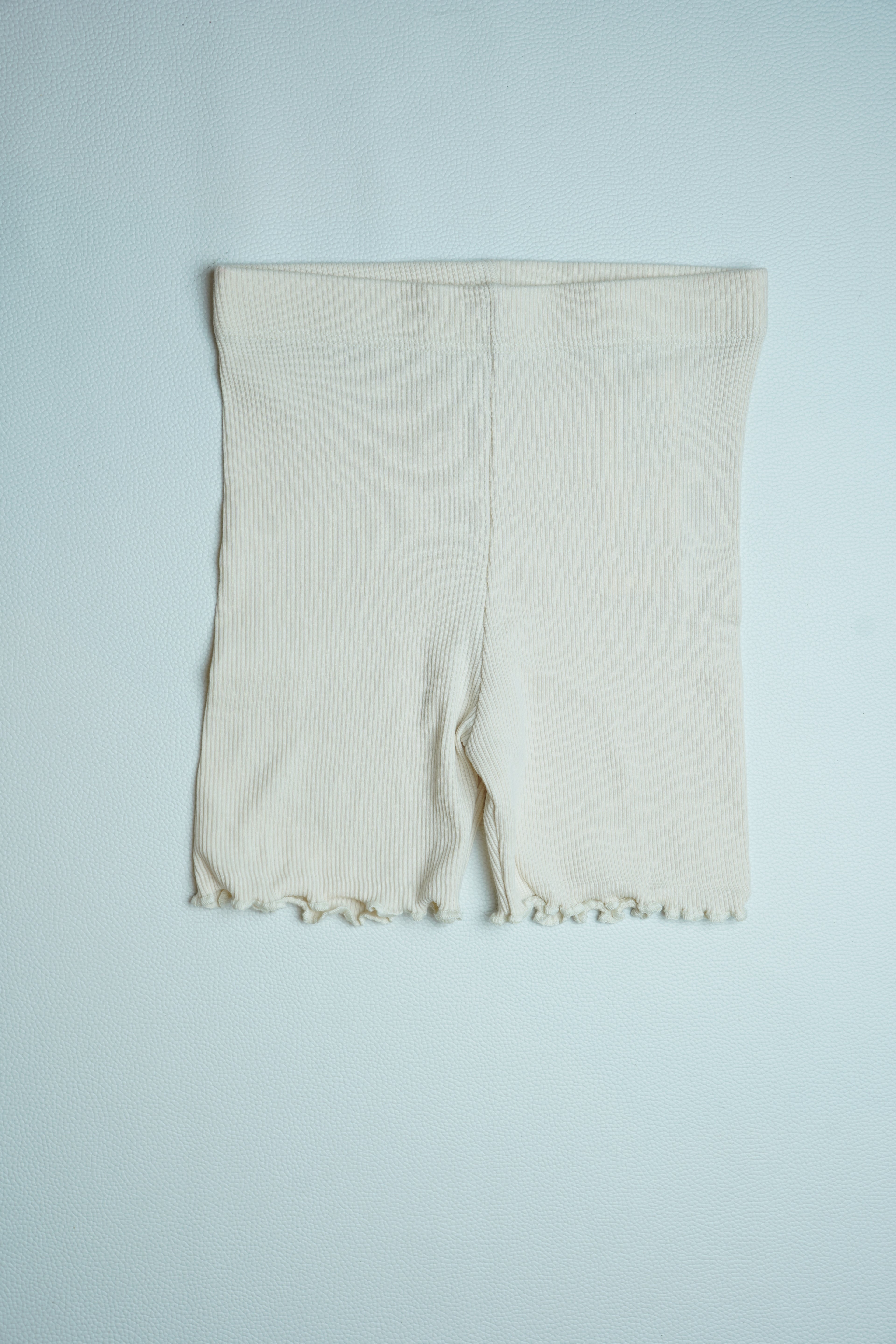 Beige Ribbed Shorts