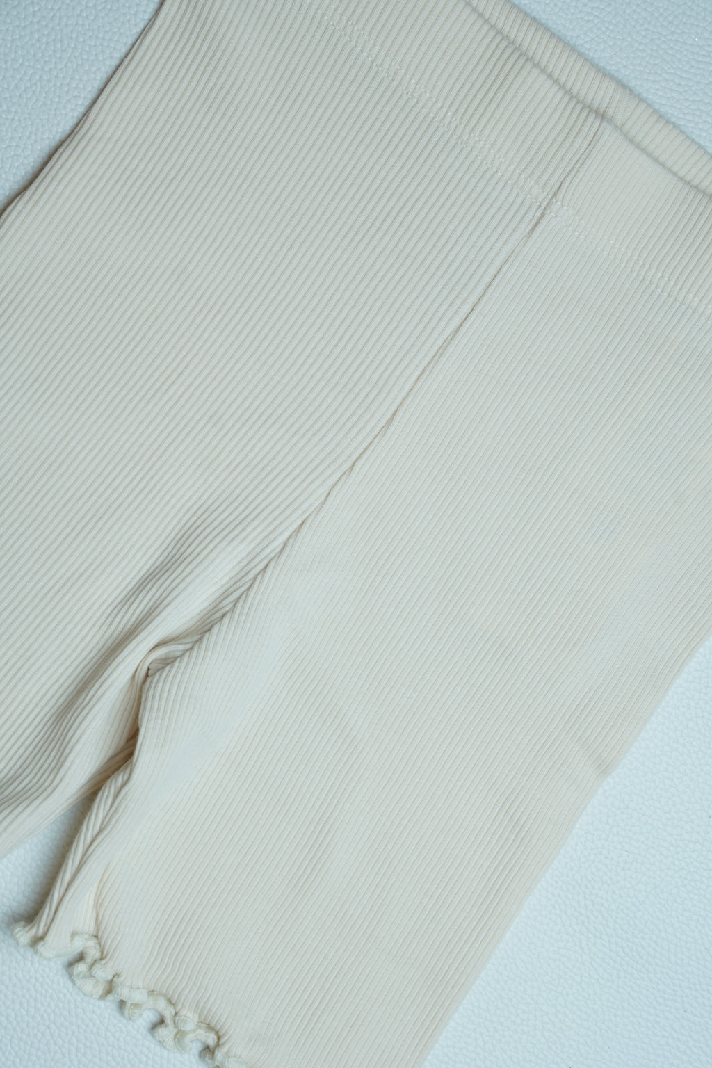 Beige Ribbed Shorts