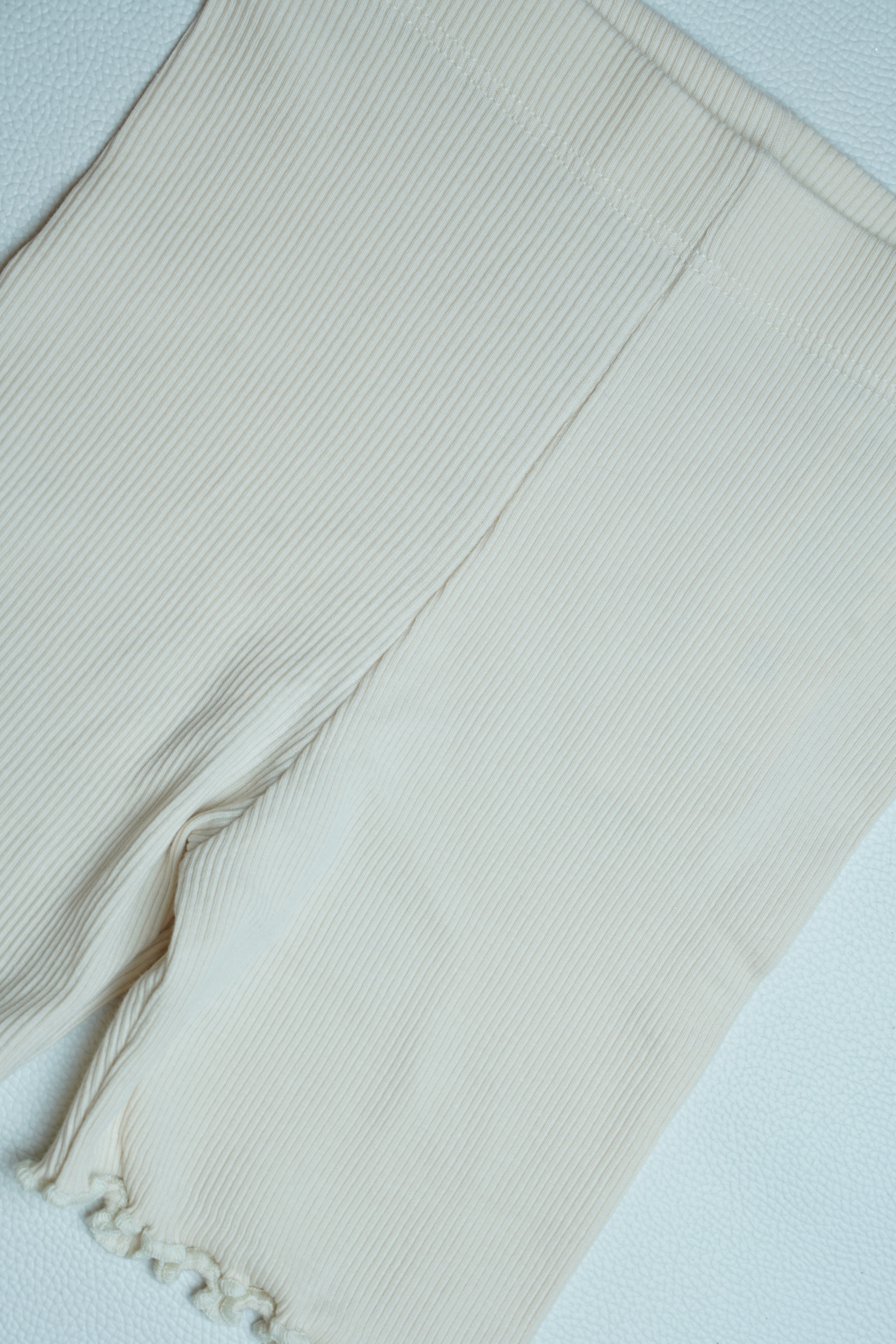 Beige Ribbed Shorts