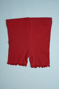 Red Ribbed Shorts