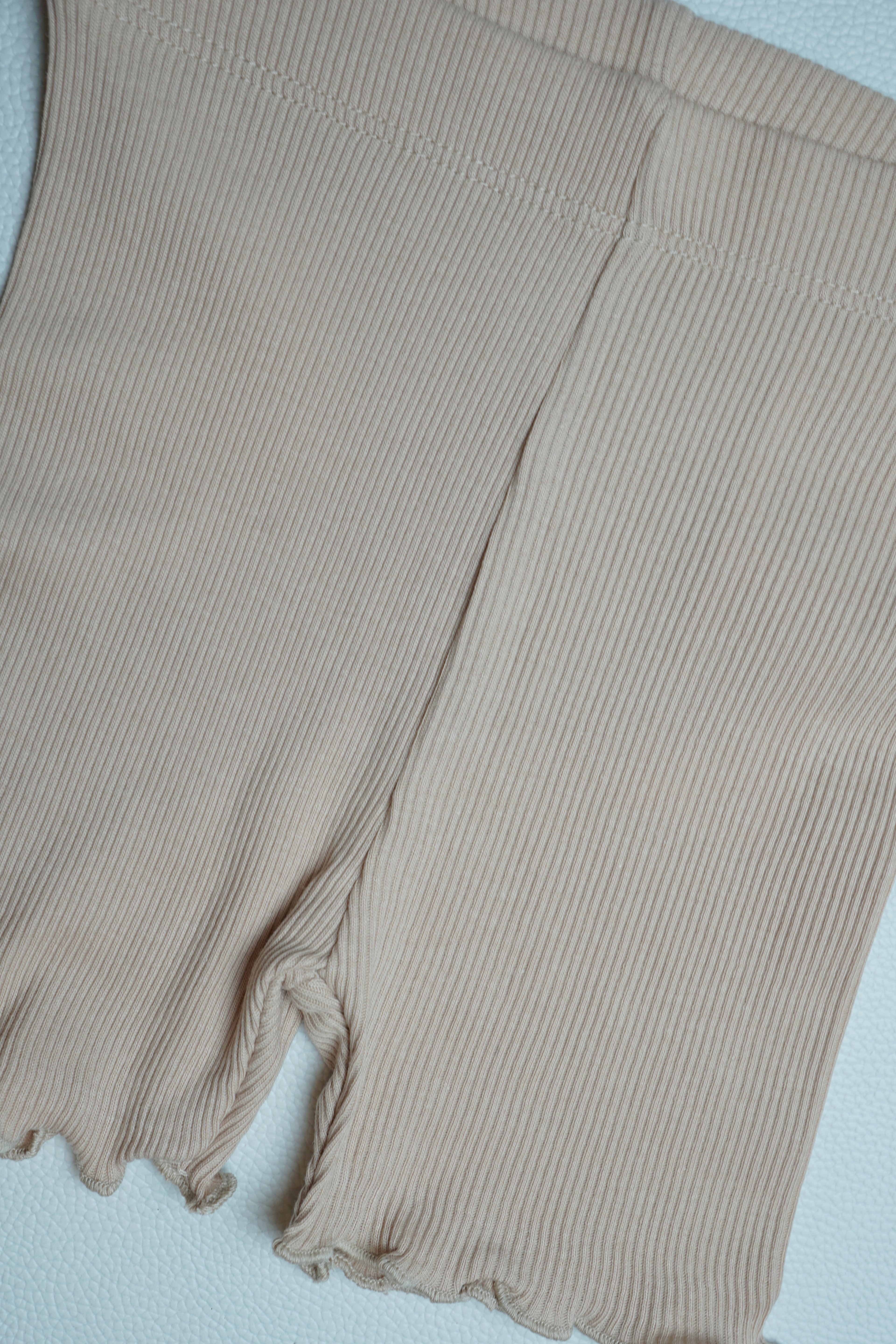 Tan Ribbed Shorts