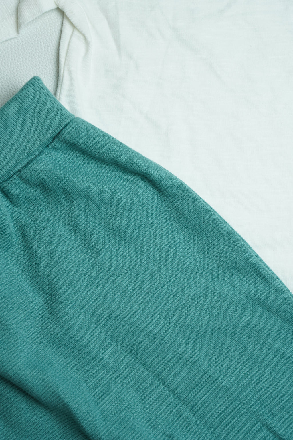 White tee with Teal pant