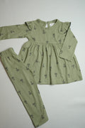 Green Ribbed | Frock set