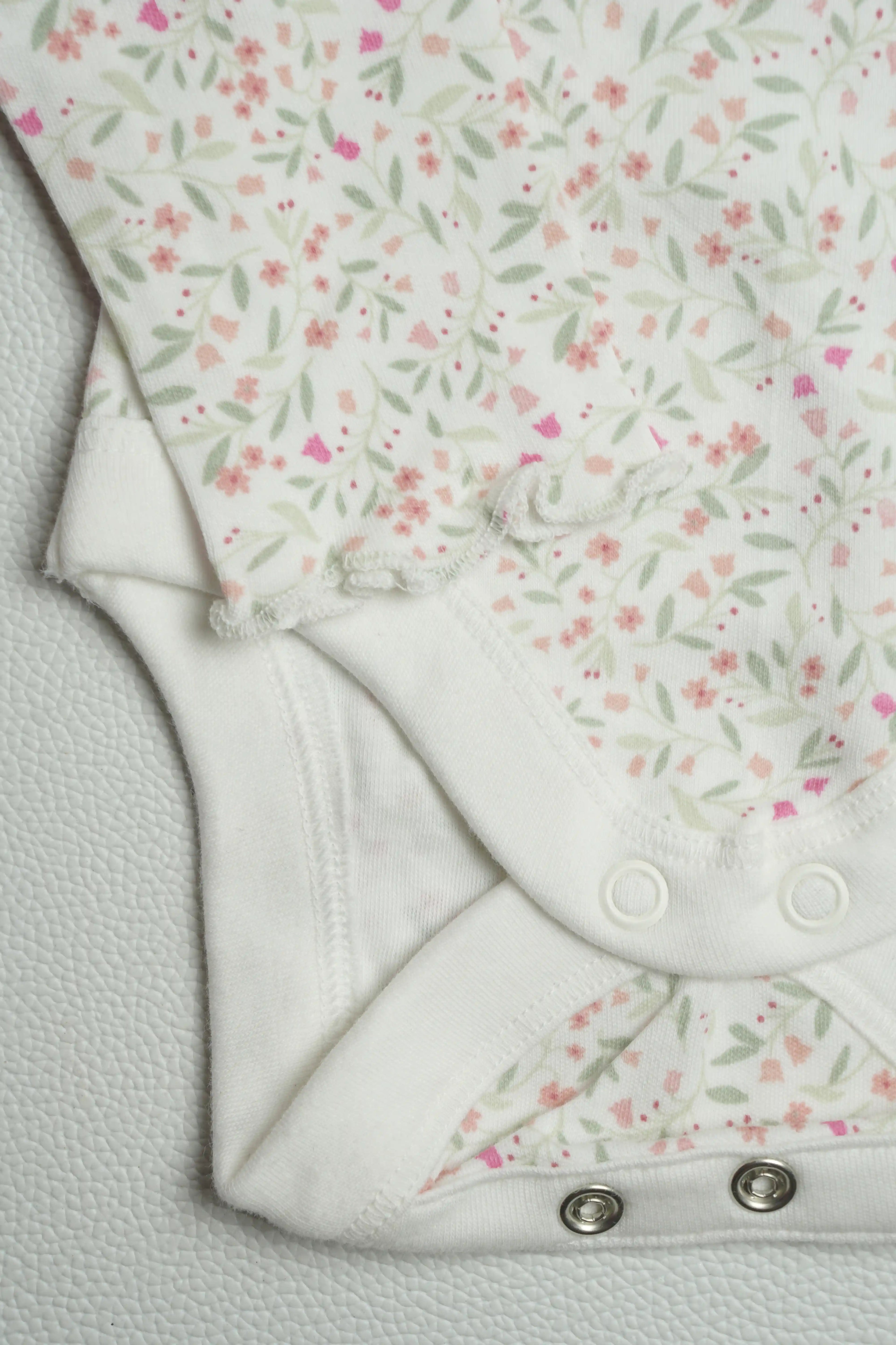 White Floral | Full sleeve Onesie