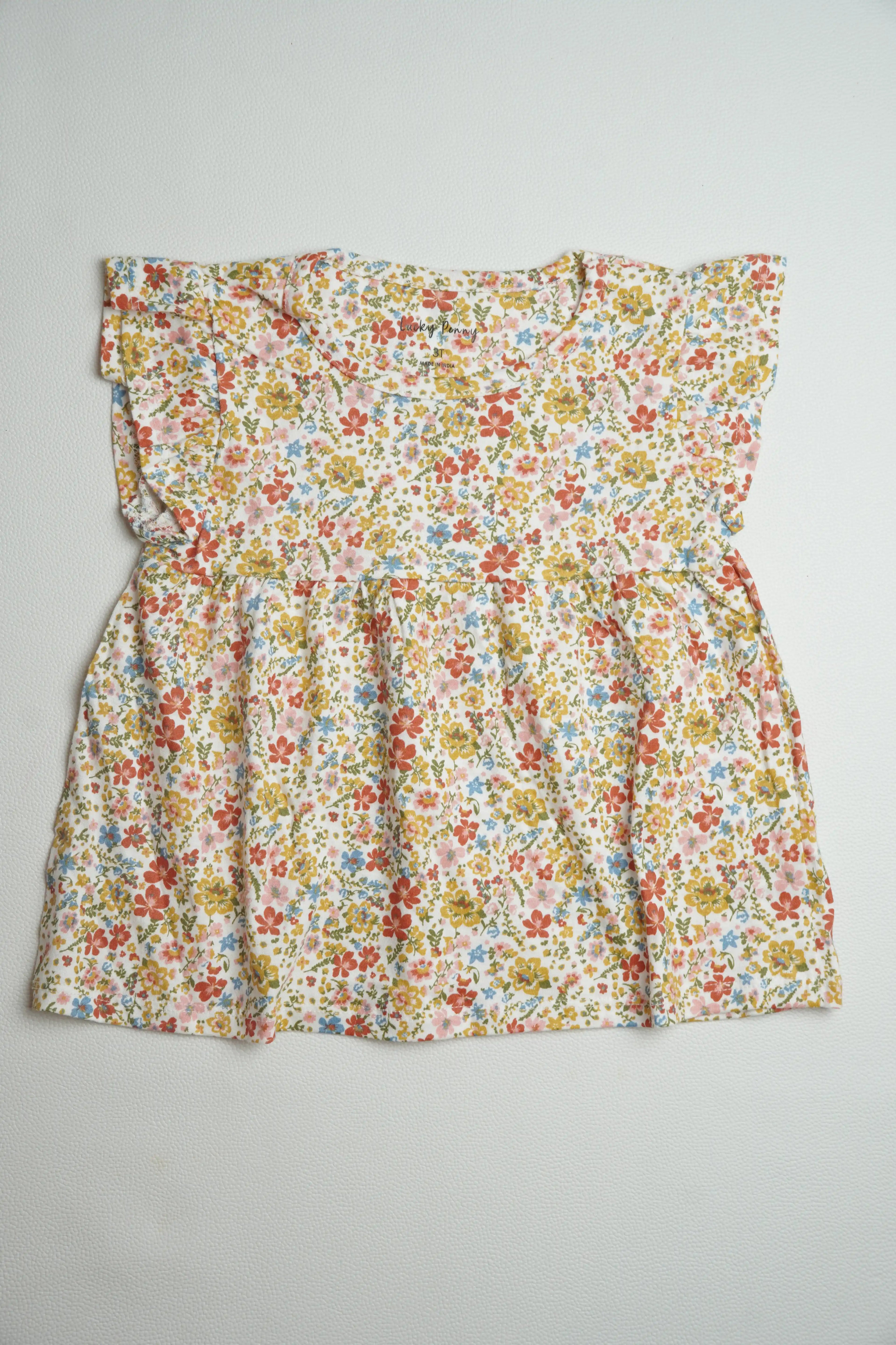 Floral Frill Sleeve | Peplum Tops