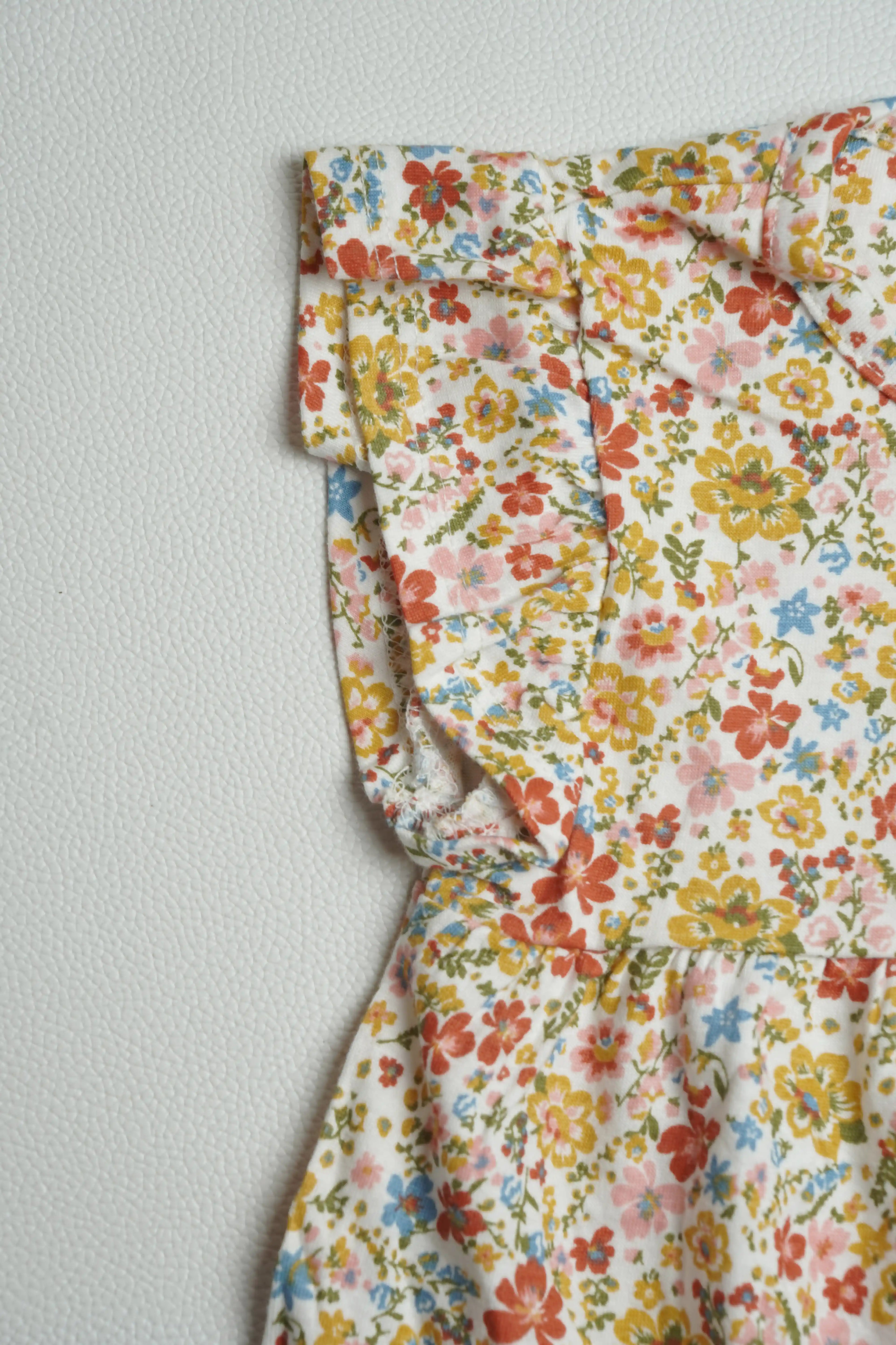 Floral Frill Sleeve | Peplum Tops