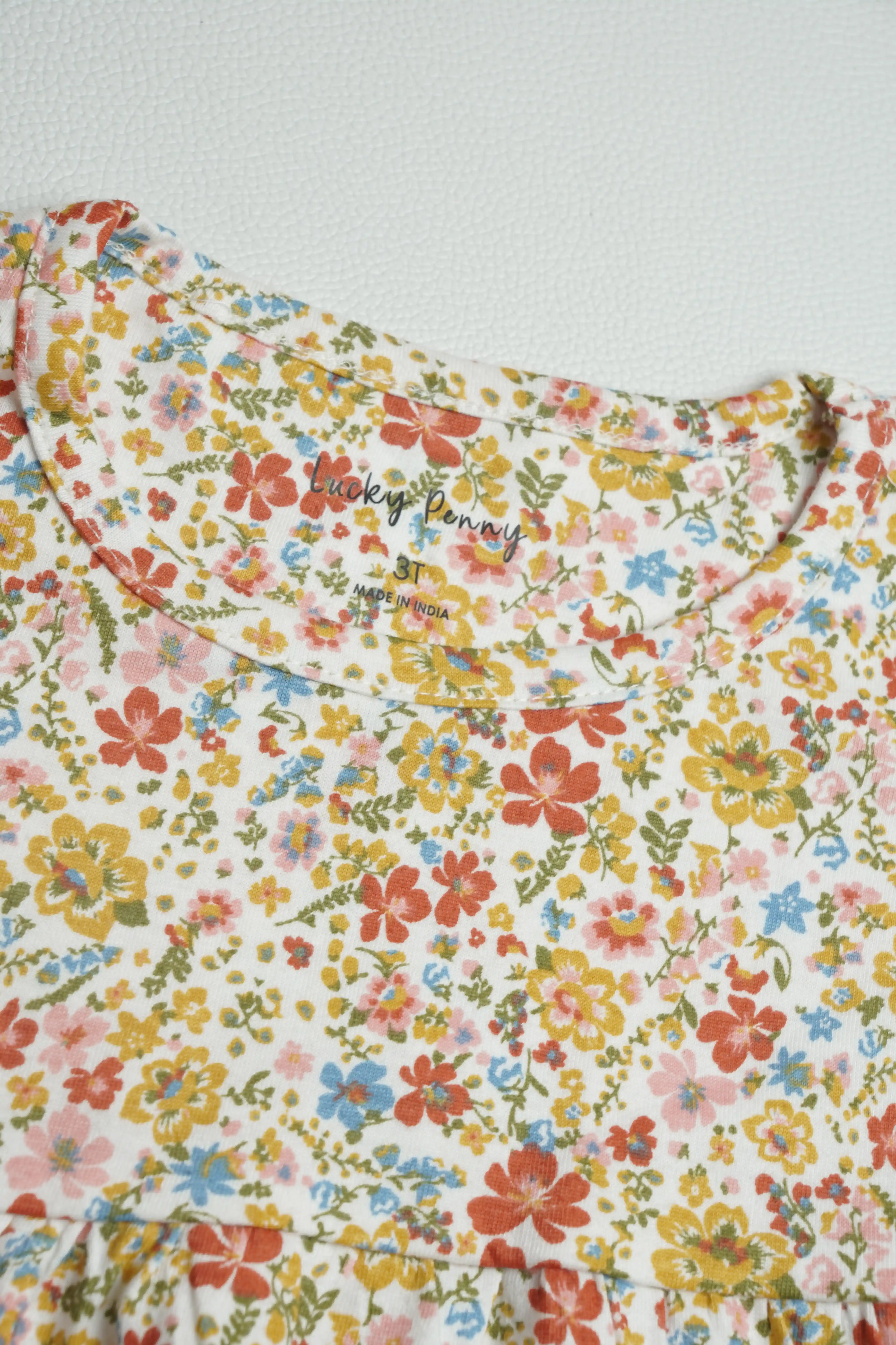 Floral Frill Sleeve | Peplum Tops