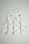 Blue & Red Leaf | Muslin Frock