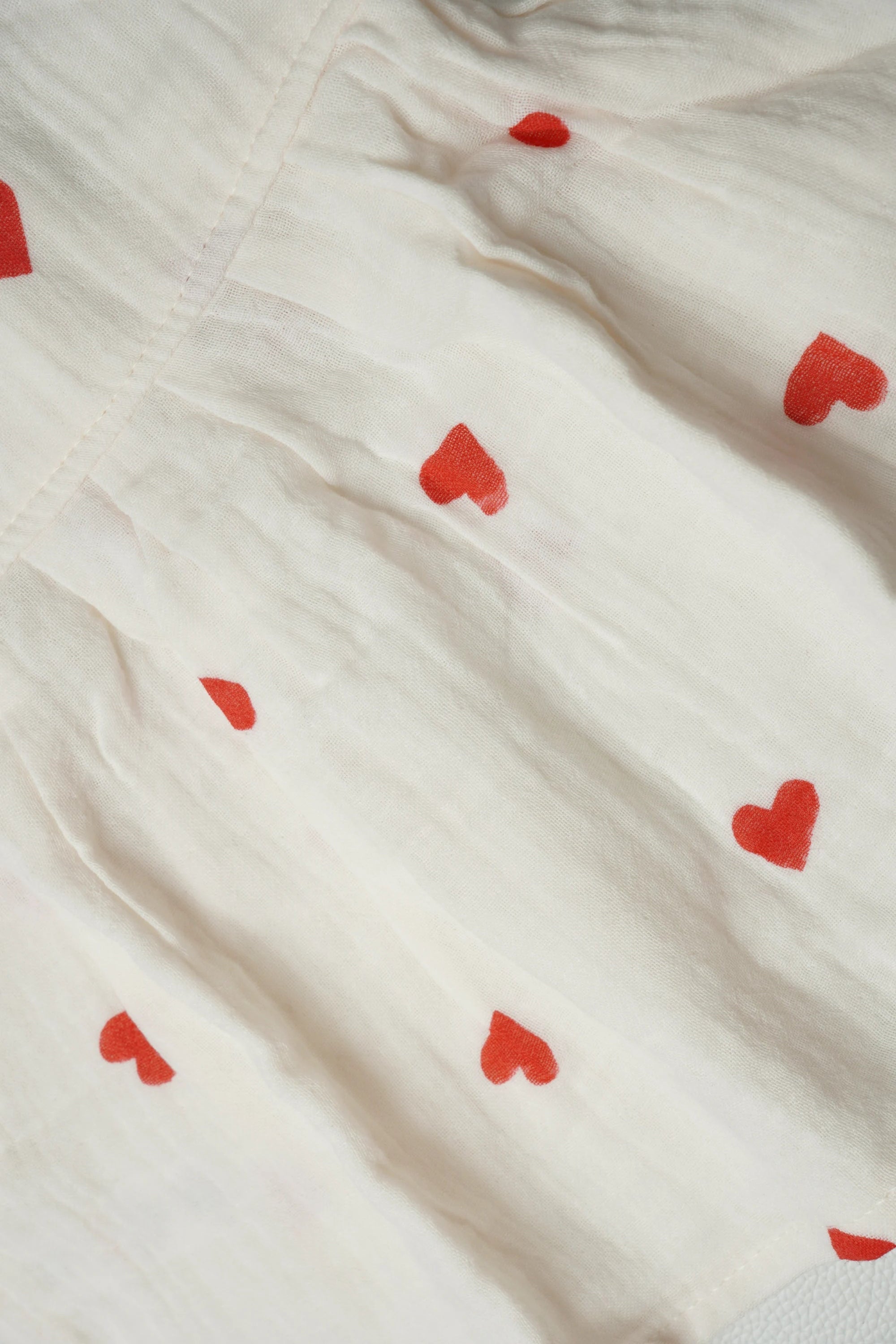 Red hearts | Muslin Frock