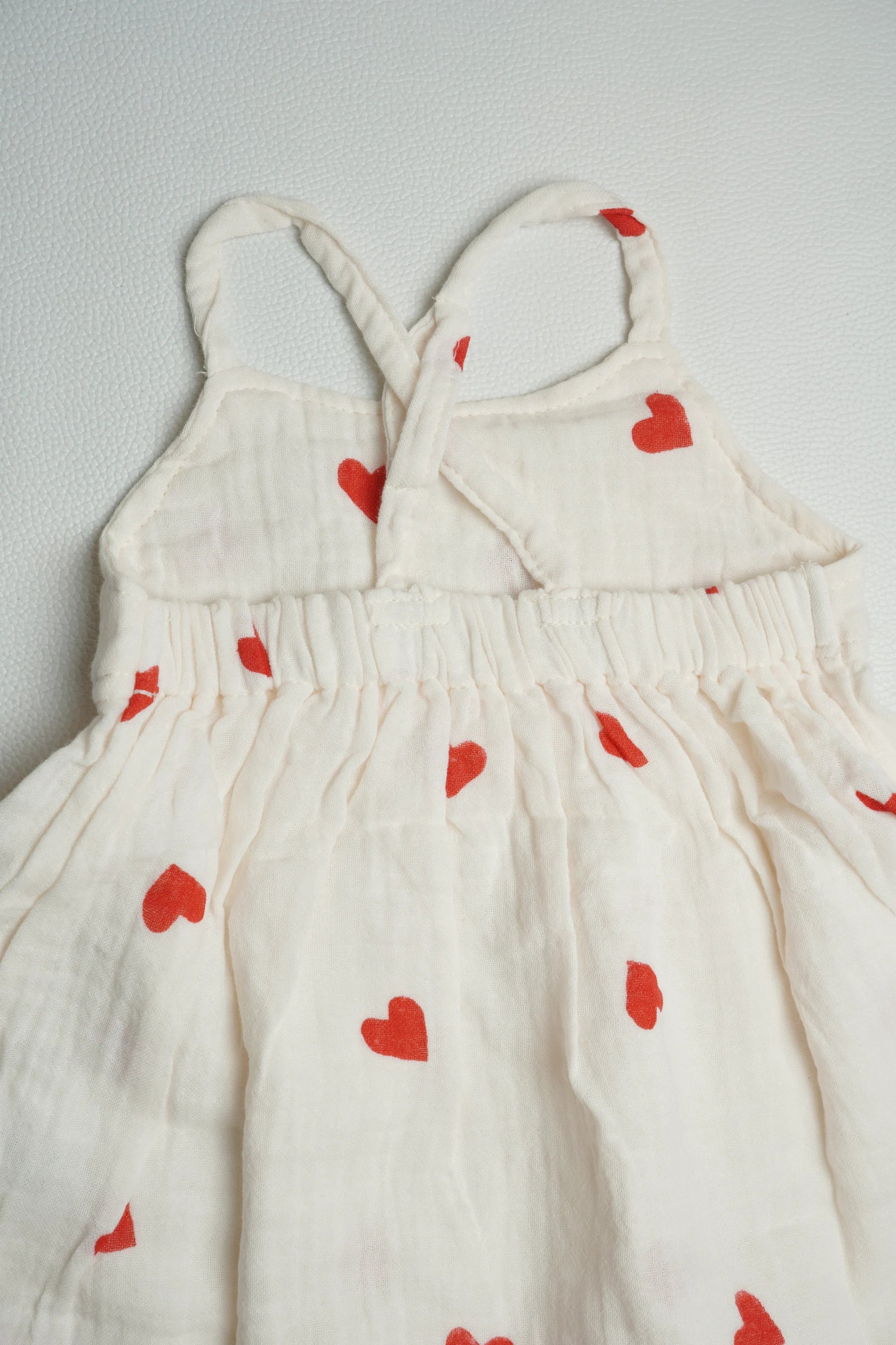 Red hearts | Muslin Frock