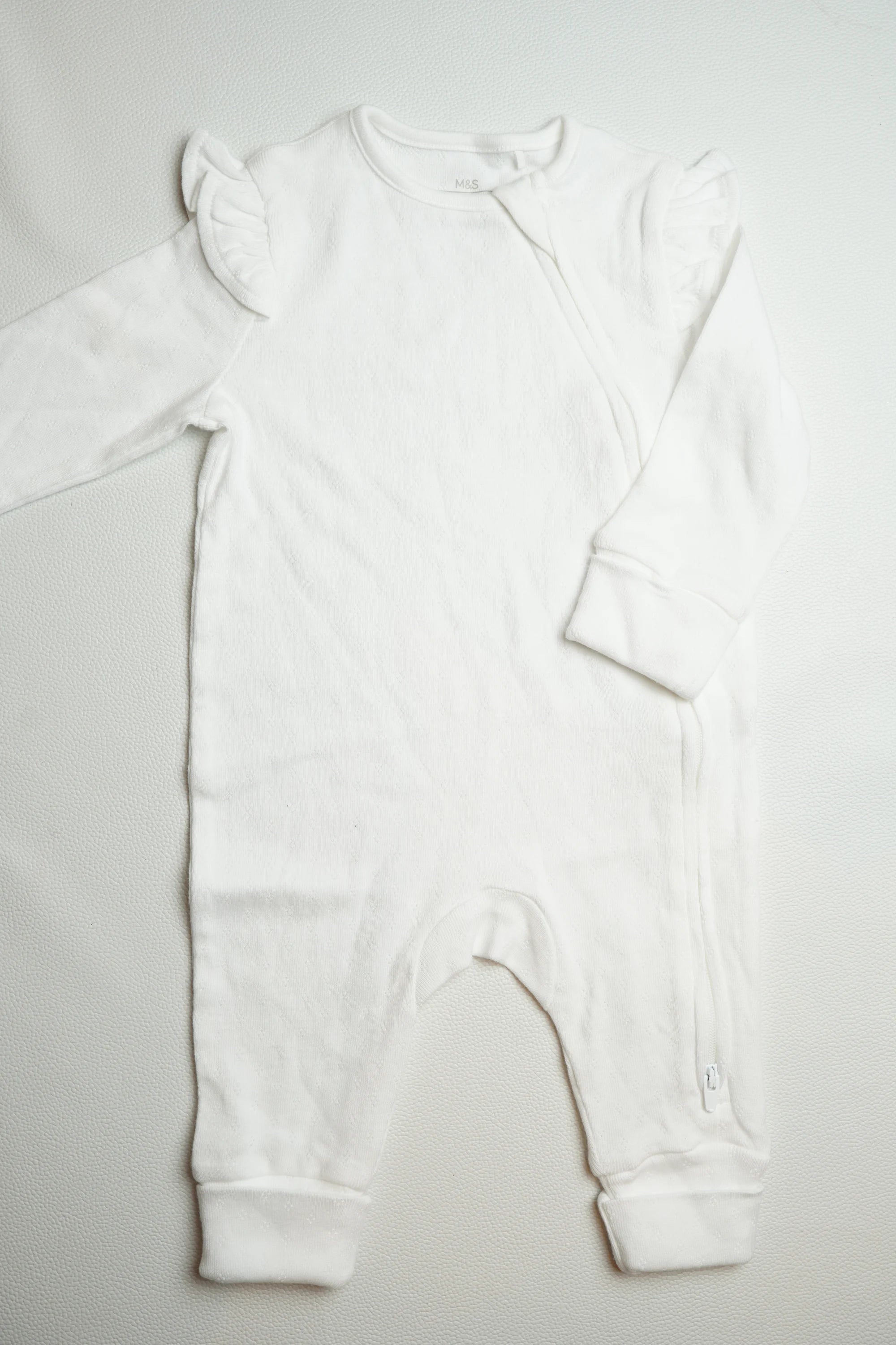 White shoulder frill | Jumpsuit